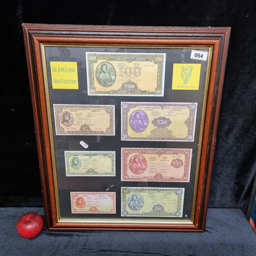 64 - A high quality print of all the 'Sir John Lavery Irish Collection' Irish bank notes printed from 10t... 