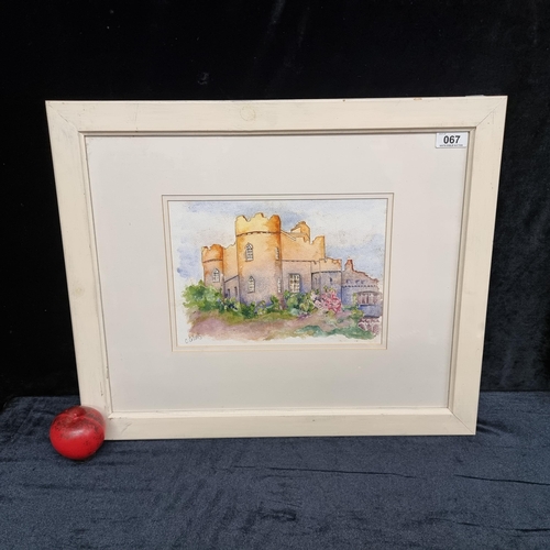 67 - A charming original watercolour on paper painting featuring Malahide Castle. Signed C. Collins botto... 