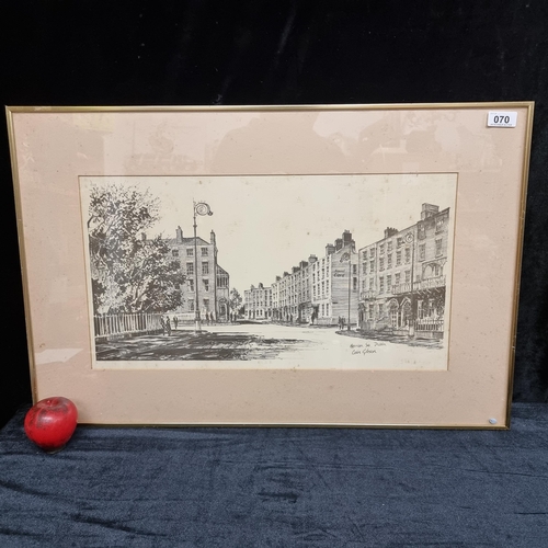 70 - A highly detailed lithograph print of Merrion Square, Dublin originally by Irish artist Colin Gibson... 