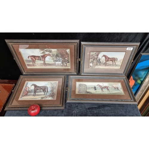 78 - Four vintage prints of horse racing history interest. Two prints of paintings by the fashionable 18t... 