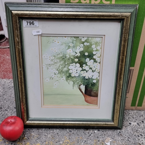 796 - An original gouache and watercolour on paper painting featuring a still life of daisies. Signed Robe... 