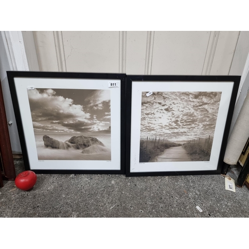 811 - Two high quality black and white giclee prints of photographs by Michael Kahn. Titled 'To The Beach'... 