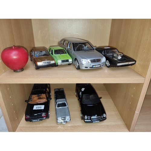 899 - A great collection of 7 diecast car models including a Sun Star Mercedes-Benz S-Class Pullman 1/18 s... 