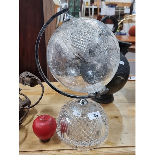 838 - Super Star Lot : An amazing Large Waterford Crystal World Globe, One of the most expensive pieces Wa... 