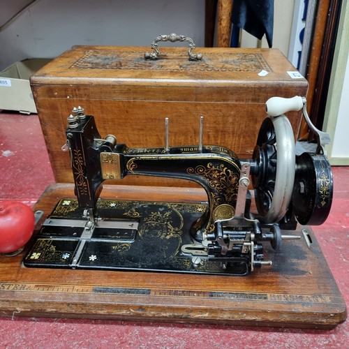 271 - Star Lot : A truly magnificent antique Frister & Rossmann high arm TS variant 3 sewing machine seria... 