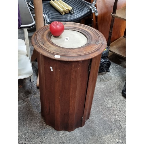 667 - A wonderful Victorian Mahogany marble top cylinder pot cupboard. No base or shelf just the cylinder.... 