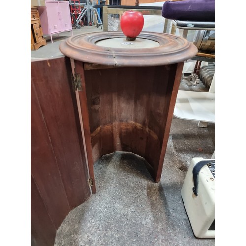 667 - A wonderful Victorian Mahogany marble top cylinder pot cupboard. No base or shelf just the cylinder.... 