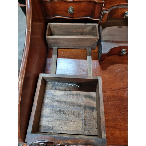 836 - Star Lot: A magnificent late Victorian Chippendale style mahogany writing bureau / desk / escritoire... 