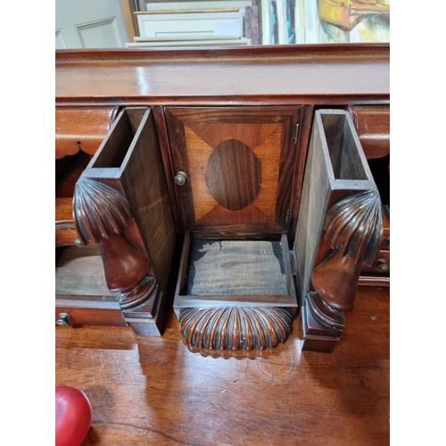 836 - Star Lot: A magnificent late Victorian Chippendale style mahogany writing bureau / desk / escritoire... 