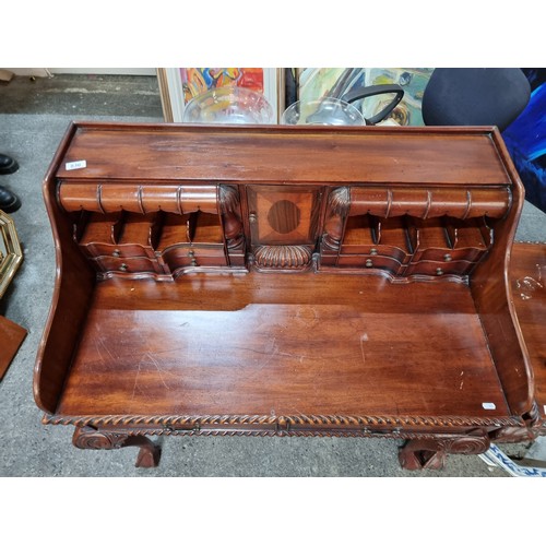 836 - Star Lot: A magnificent late Victorian Chippendale style mahogany writing bureau / desk / escritoire... 