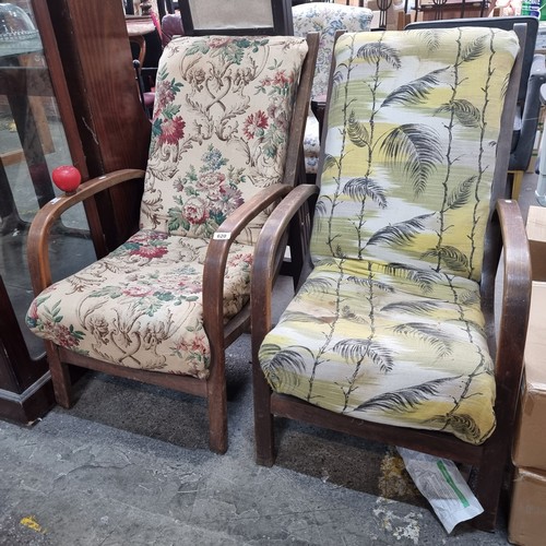 620 - A pair of amazing Art Deco bent beechwood lounge chairs by Suparest dating to 1930s. With makers pla... 