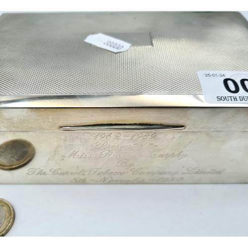 1 - A nice example of a sterling silver cigarette case with machine cut detailing to lid, hallmarked Bir... 