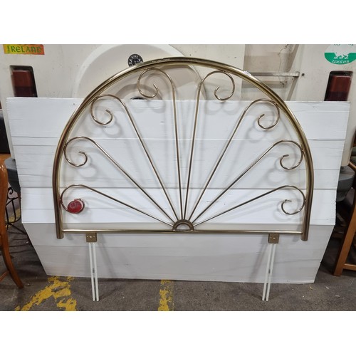 661 - A fabulous ornate brass  double headboard.