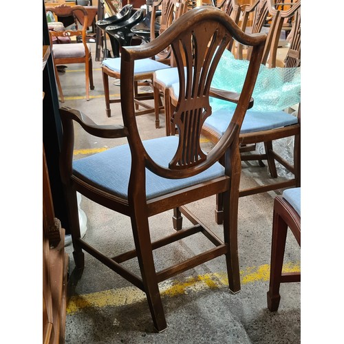 593 - Star Lot : Ten fabulous high quality Hepplewhite style mahogany dining chairs. Featuring a shield ba... 