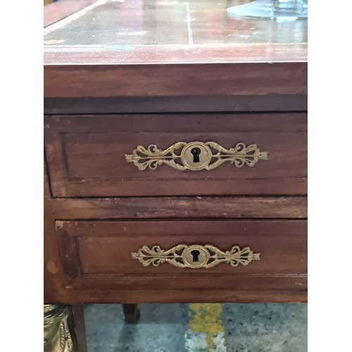 608 - Star Lot : A stunning antique centre office empire desk boasting two neatly sized pull out drawers t... 