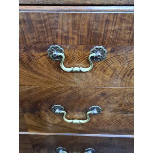 636 - Star Lot : A superb Georgian style mahogany chest of six drawers featuring beautiful brass drop leaf... 