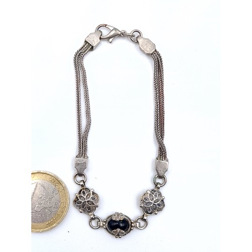 880 - A rare Victorian style  steel cut necklace with rope twist suspension together with an associated br... 