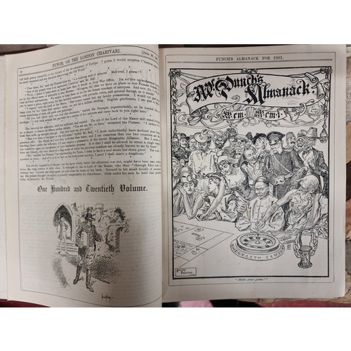 307 - A collection of 6 antique hardback book copies of Punch Almanacks dating from 1901 to 1931. Includes... 