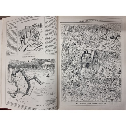 307 - A collection of 6 antique hardback book copies of Punch Almanacks dating from 1901 to 1931. Includes... 