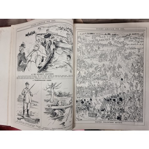 307 - A collection of 6 antique hardback book copies of Punch Almanacks dating from 1901 to 1931. Includes... 