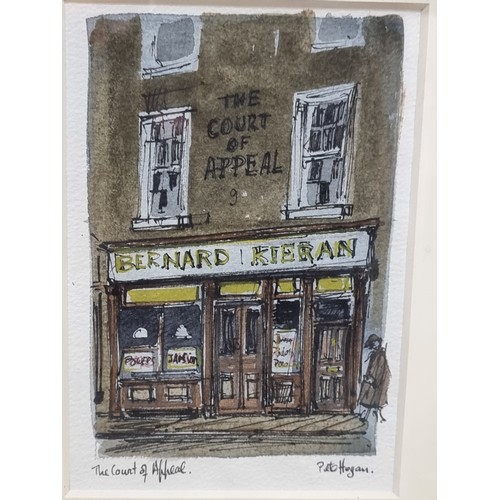 533 - Star Lot : A delightful pair of original Pete Hogan (Dublin, contemporary) watercolour and ink on pa... 