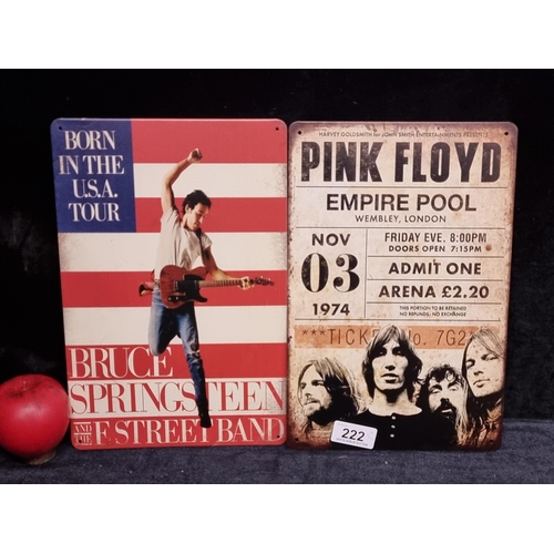 222 - Two metal music themed signs, one for Springstein and one for Pink Floyd.