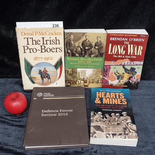 236 - A selection of five fantastic Irish themed political books including titles Donal P. McCracken's 