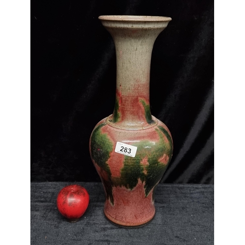 283 - A beautiful Martin Branch for Lyre Ceramics, Cork stoneware art studio pottery vase. Lovely colours ... 