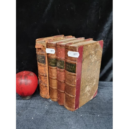 307 - A set of four antique hardback books dating from 1857 to 1864. Titled Philip Rollo - the Scottish Mu... 