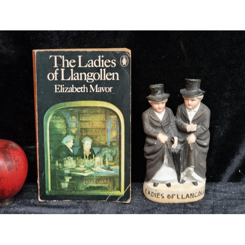 308 - A vintage hand painted bisque figurine of the Ladies of Llangollen..
The Ladies of Llangollen, regar... 