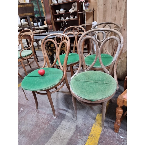 433 - Star lot : A lovely set of four early 20th century bent wood bistro chairs. With great age and charm... 