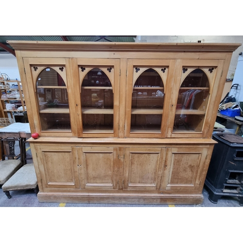 438 - Star Lot : A Stunning Irish 19th century Large display cabinet with four glass doors to reveal four ... 