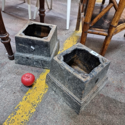 458 - A pair of Victorian cast iron planter plinths.  From the garden of the amazing, Montebello house, in... 