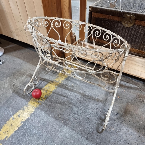 462 - A 19th century wrought iron rocking cradle. Could be used as a planter.   From the attic of the amaz... 