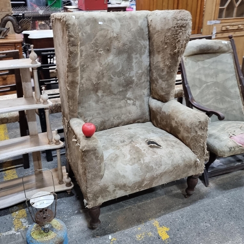 480 - Star Lot : A truly stunning Irish Georgian huge oversized and heavy wing back armchair. An incredibl... 