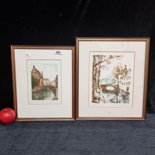 81 - A fabulous pair of original limited edition etchings (215/350 and 145/350) Roger Hebbelinck (Brussel... 