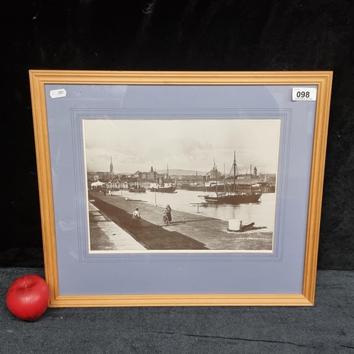 98 - A large photographic reprint showing the east pier of Kingstown (Dun Laoghaire) at the turn of the c... 