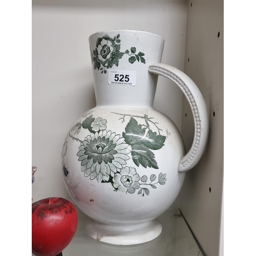 525 - A stunning large early 20th Century black stamped Belleek wash jug. Beautiful rare early example. Ch... 