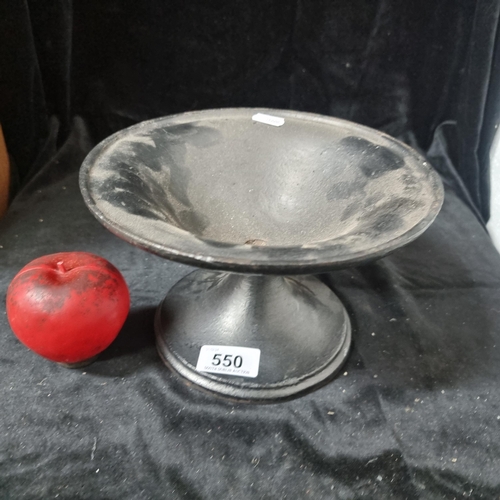 550 - A very heavy vintage cast iron pedestal bowl. From the amazing, Montebello house, in  Kiliney.