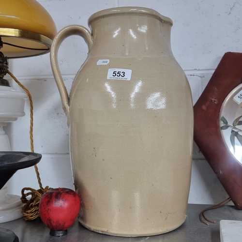 553 - Star Lot : A fantastic antique very large stoneware pitcher jug. In Lovely condition. From the amazi... 