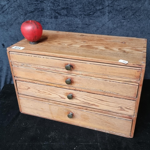 614 - A wonderful vintage haberdashery chest with four drawers. From the amazing, Montebello house, in  Ki... 