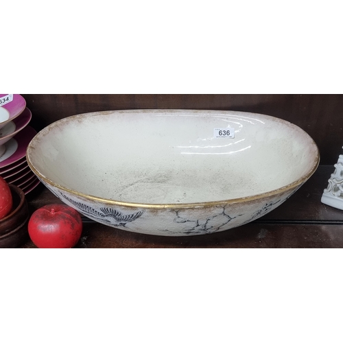 636 - A very very large antique Doulton Burslem basin dated to July 1891. Featuring an unusual tactile fin... 