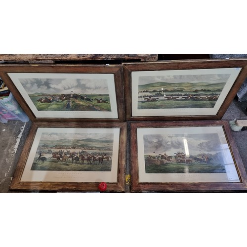 472 - Star Lot : A set of four large antique chromolithograph prints of racing interest. Features the Punc... 