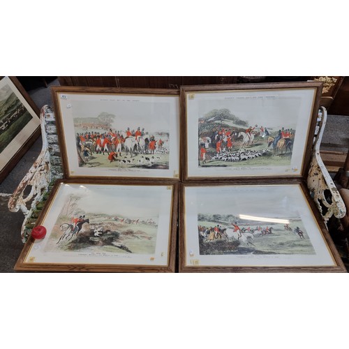 473 - Star Lot : A set of four large hand coloured plate etchings from the Moore's Tally Ho! To The Sports... 