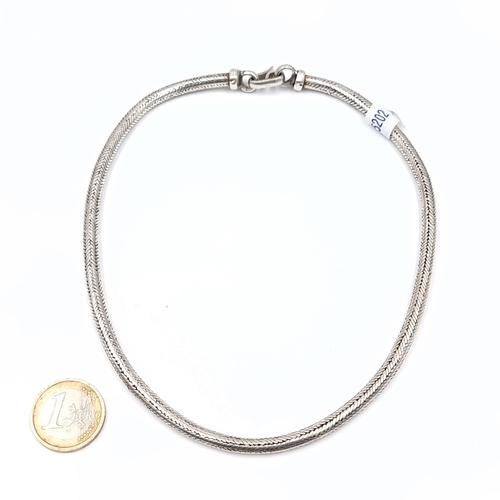 758 - A sterling silver heavy cable link choker necklace, length 36cm, weight 72 grams.