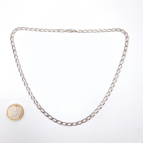 760 - A sterling silver chain link necklace, length 48cm, 15.34 grams.