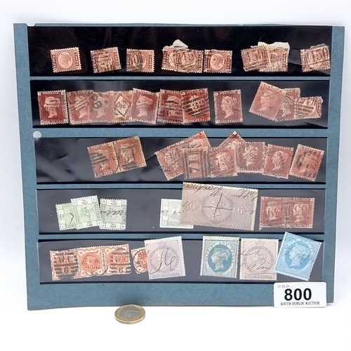 800 - An assorted collection of Victorian stamps, mostly one penny and half penny reds, as per photograph.