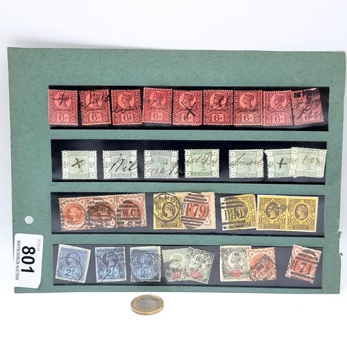 801 - An assorted collection of Victorian stamps, mostly 6p, some 3p, 2 and a half and 2p examples, as per... 