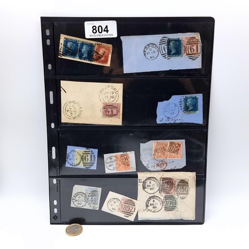 804 - A miscellaneous collection of Victorian stamps with town marked franking, as per photograph.