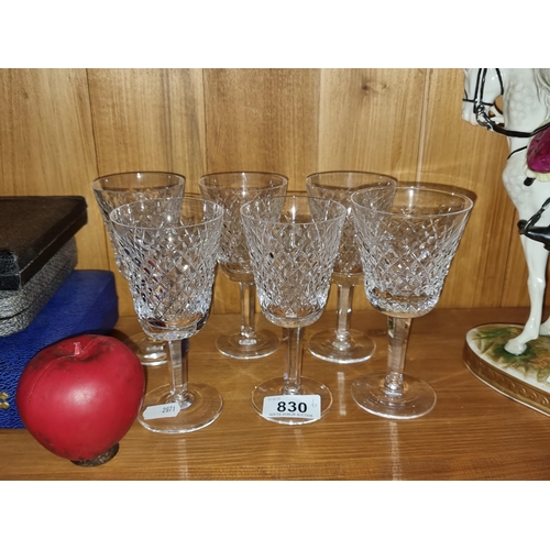 830 - A stunning set of six Waterford Crystal drinking glasses in the Alana pattern. All in excellent cond... 